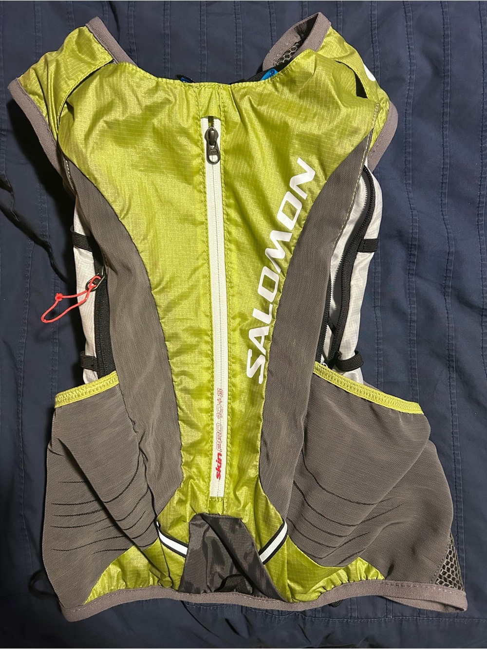 Salomon Lime and Gray Trail Running Hydration Vest